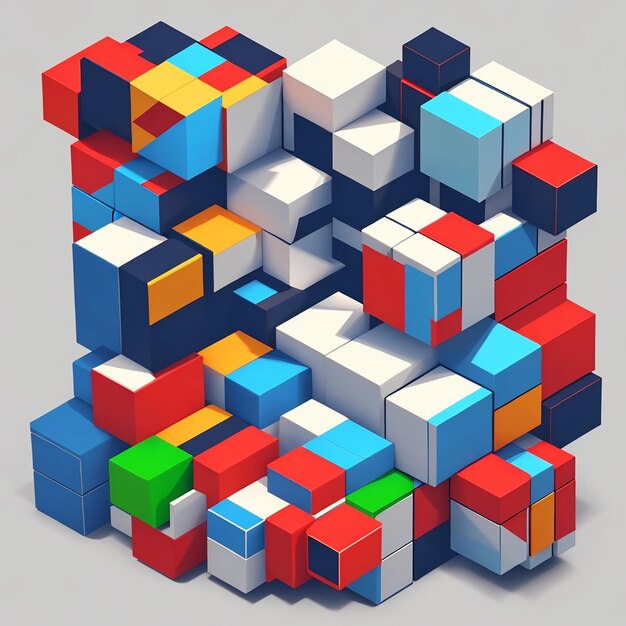 Vector illustration of 3d cubes