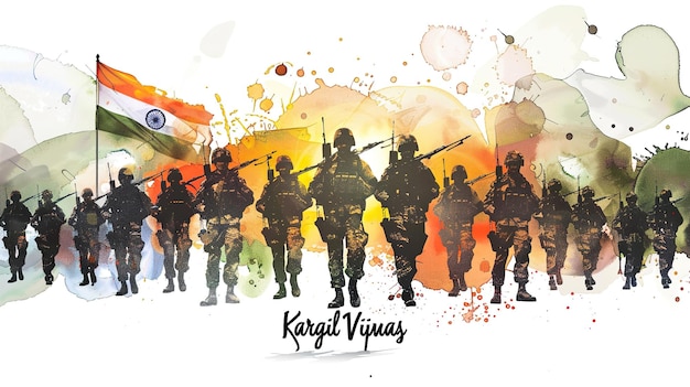 vector illustration of abstract concept for Kargil Vijay Diwas banner or poster26 JULY