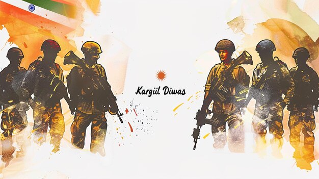 Photo vector illustration of abstract concept for kargil vijay diwas banner or poster26 july