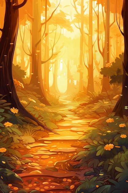 Vector illustration autumn environment