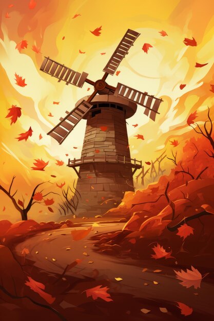 Vector illustration autumn environment