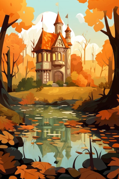 Vector illustration autumn environment