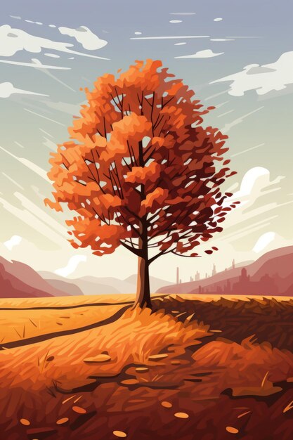 Vector illustration autumn environment