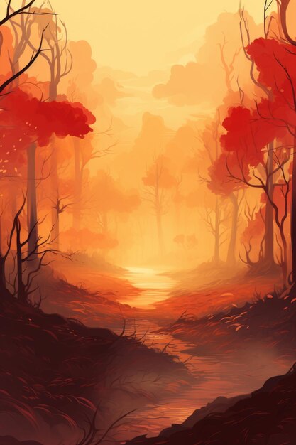 Vector illustration autumn environment