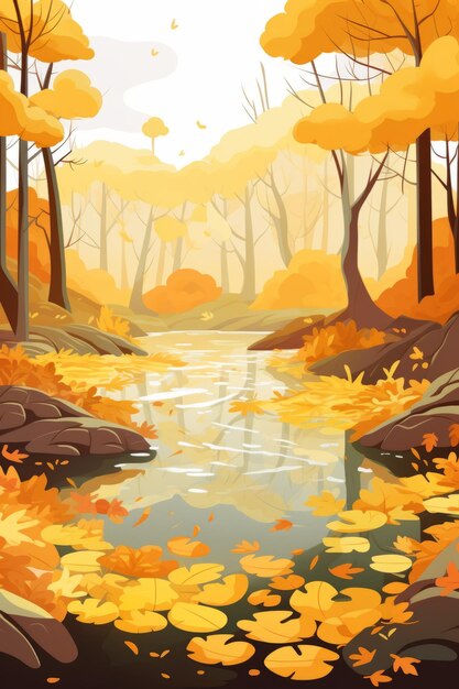 Vector illustration autumn environment