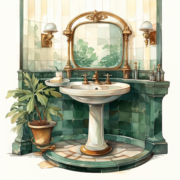 Photo vector illustration of a bathroom