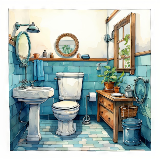 Photo vector illustration of a bathroom