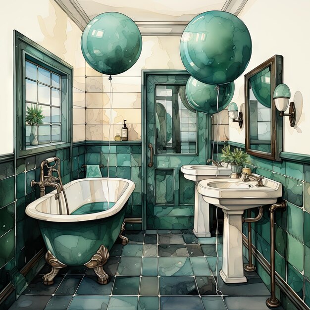 Photo vector illustration of a bathroom