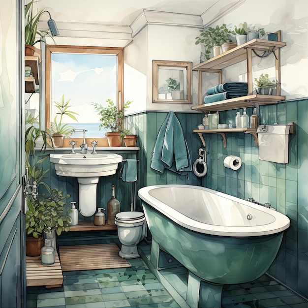 Vector illustration of a Bathroom