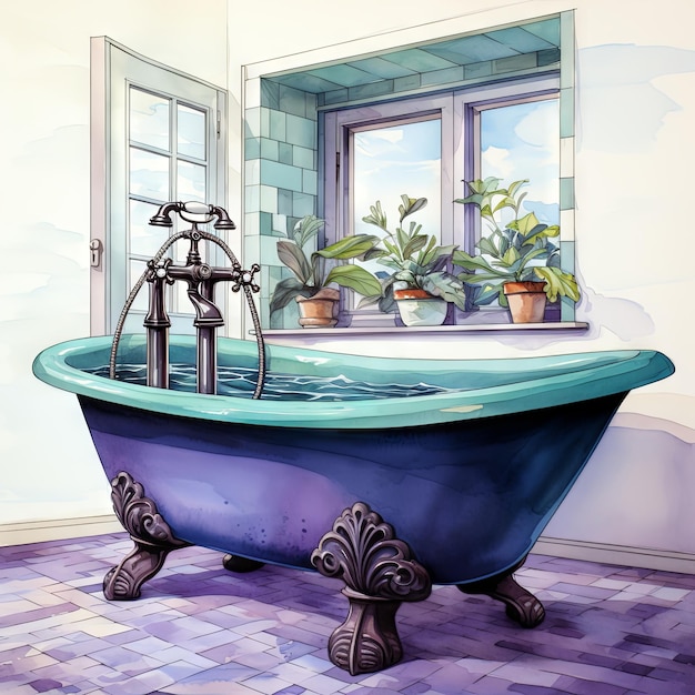 Векторная иллюстрация ванной комнаты