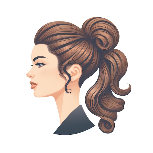 vector illustration a beautiful girl with a beautiful haircutvector illustration a beautiful girl
