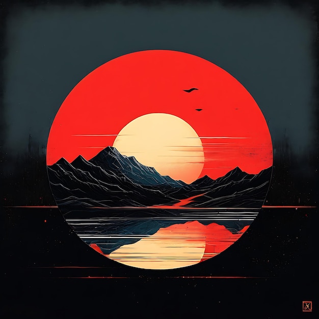 vector illustration of a beautiful sunset