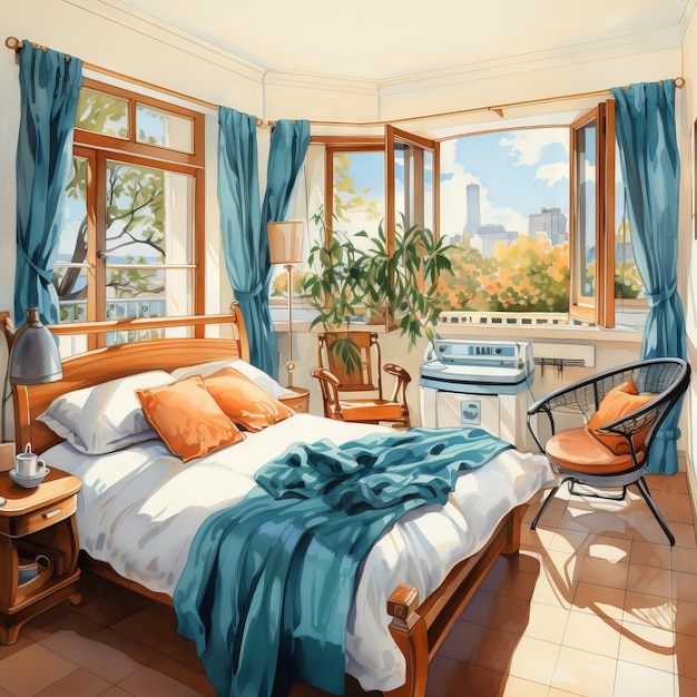 Vector illustration of a Bedroom