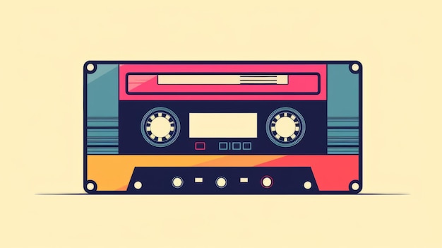 Vector Illustration Of Blank Cassette For Modern Wall Art