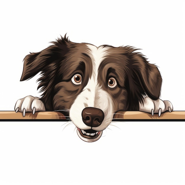 Photo vector illustration of border collie with strong facial expression