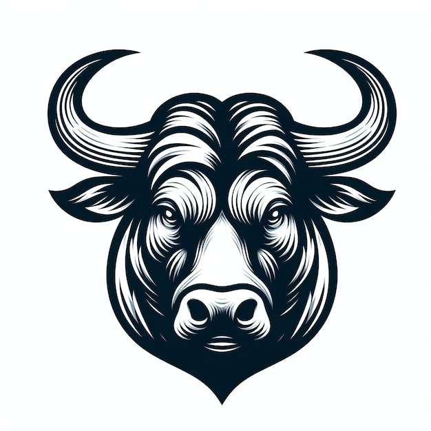Vector illustration of buffalo head for tshirt tattoo or other uses Isolated on white background