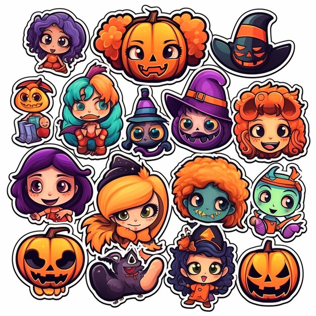 Photo vector illustration cartoon girl witch halloween illustration