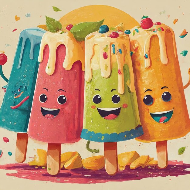 Photo vector illustration of cartoon ice cream