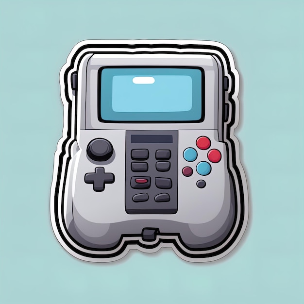 ベクトル イラスト漫画アイコン要素ボタン付きの古いビンテージ電卓のステッカー