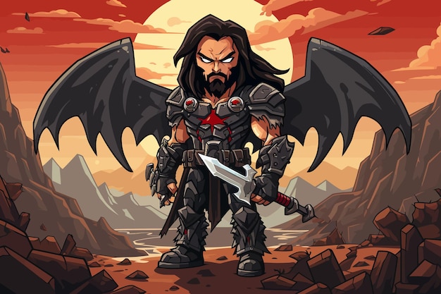 Vector illustration of classic diablo game