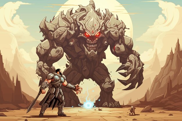 Vector illustration of classic Diablo game