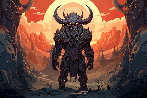 Vector illustration of classic Diablo game