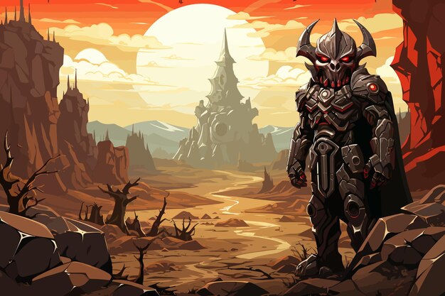 Vector illustration of classic Diablo game