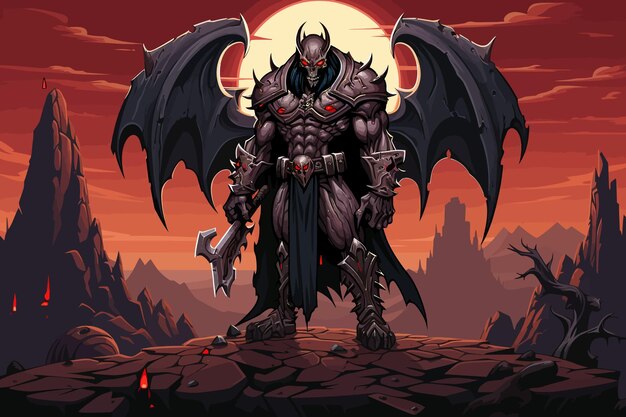 Векторная иллюстрация классической игры Diablo