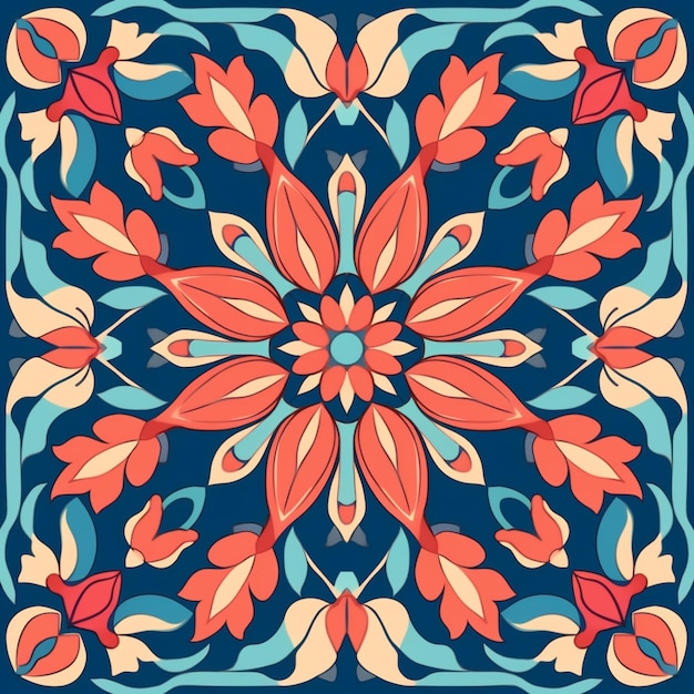 Vector illustration of a colorful tile pattern.