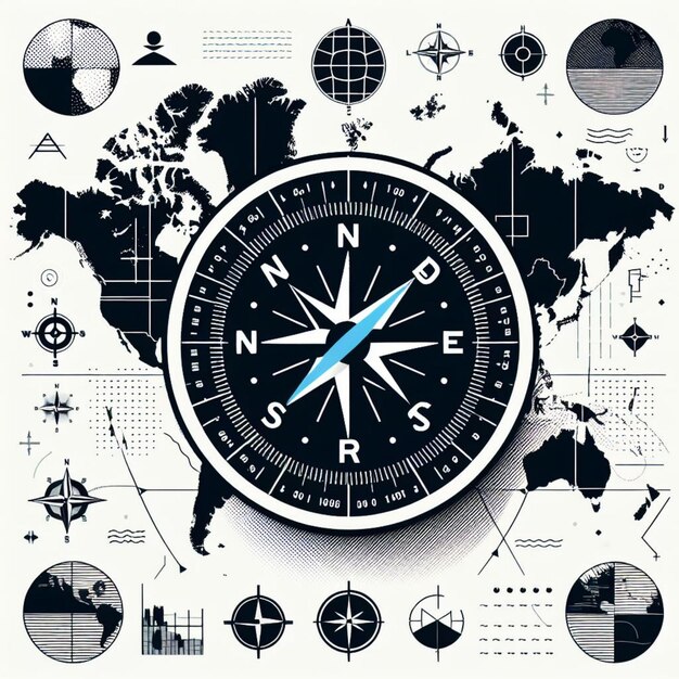 Photo vector illustration of compass