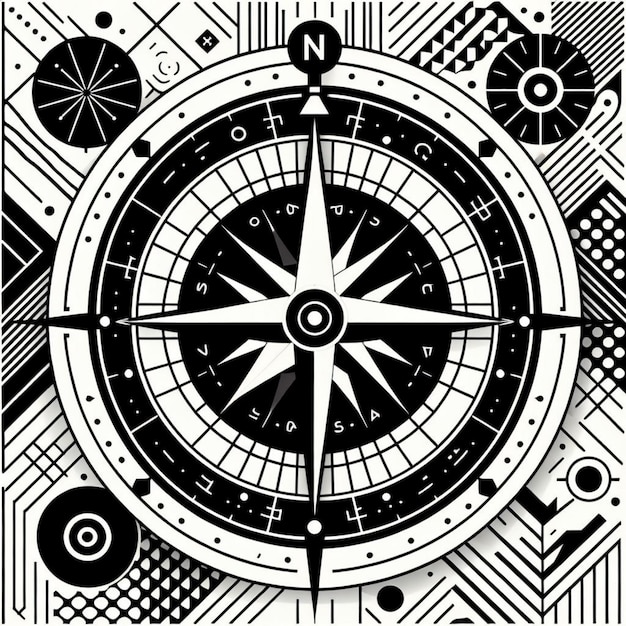 Photo vector illustration of compass