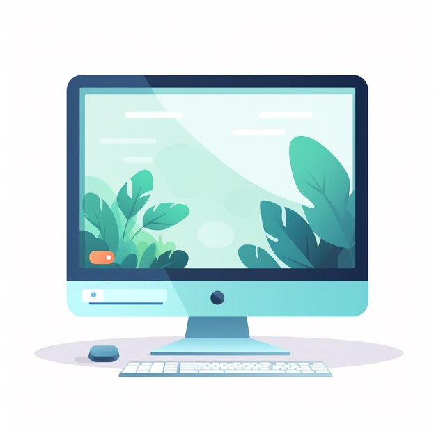 Photo vector illustration computer technology design icon digital modern isolated display screen