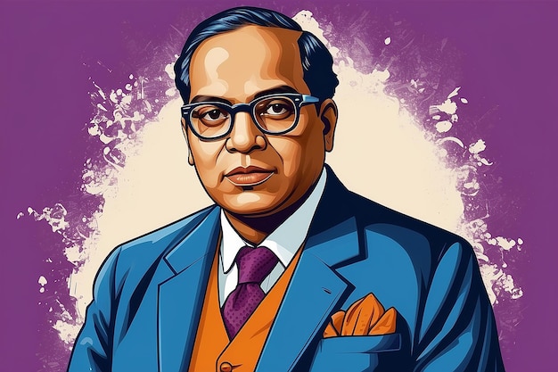 Photo vector illustration concept of dr bhimrao ambedkar jayanti 14 april