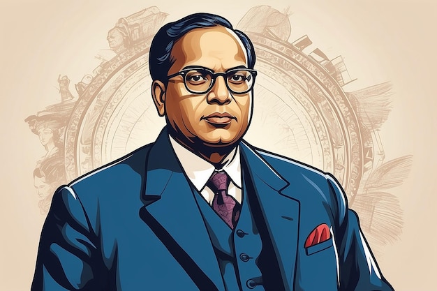 터 일러스트레이션 콘셉트 (Bhimrao Ambedkar Jayanti)