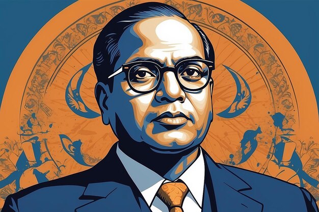 Foto il concetto di illustrazione vettoriale di dr. bhimrao ambedkar jayanti