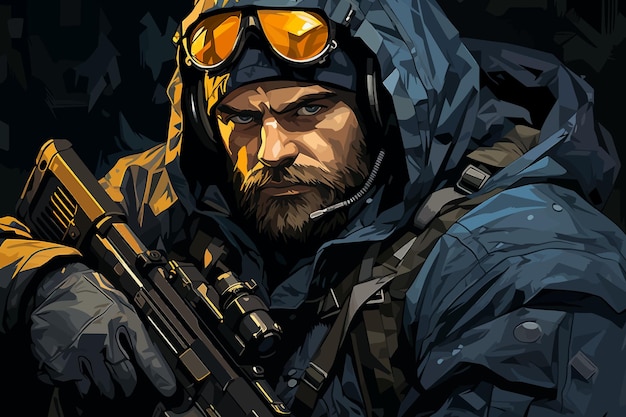 Vector illustration of Counter Strike game