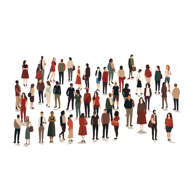 Vector illustration of a crowd of people in flat style