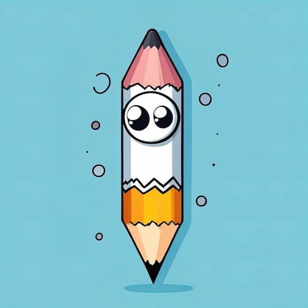 vector illustration of cute cartoon pencil character with open pencil on top of open bookcute carto