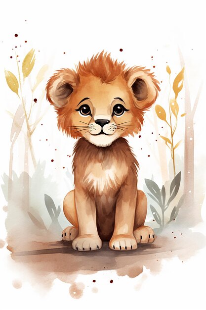 Foto un'illustrazione vettoriale di un simpatico cucciolo di leone