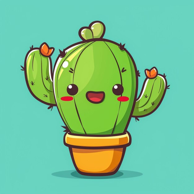 vector illustration of cute style cactus