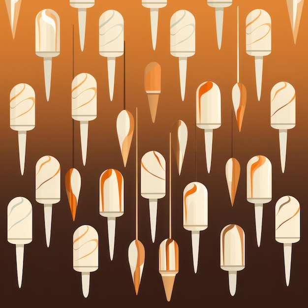 A vector illustration depicting a pack of ice in white and brown