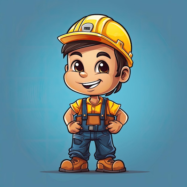 vector illustration depicts a lovable mechanic with a friendly smile showcasing their approachable and endearing character