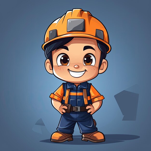 vector illustration depicts a lovable mechanic with a friendly smile showcasing their approachable and endearing character