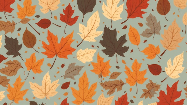 Vector illustration dry autumn leaves pattern