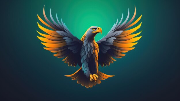 Photo vector illustration of an eagle with it39s wings wide spread