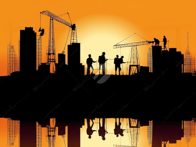 Photo vector illustration of engineer working labour day concept hard working people