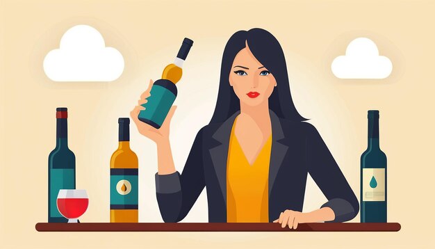 Photo vector illustration of female alcoholism for world no alcohol day