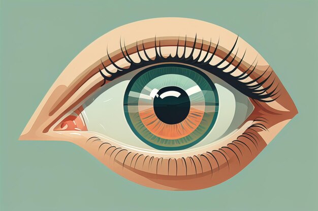 Vector illustration of a female eye with beautiful iris close up generative ai