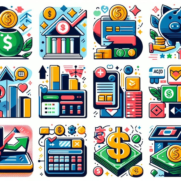 Photo vector illustration of finance and money