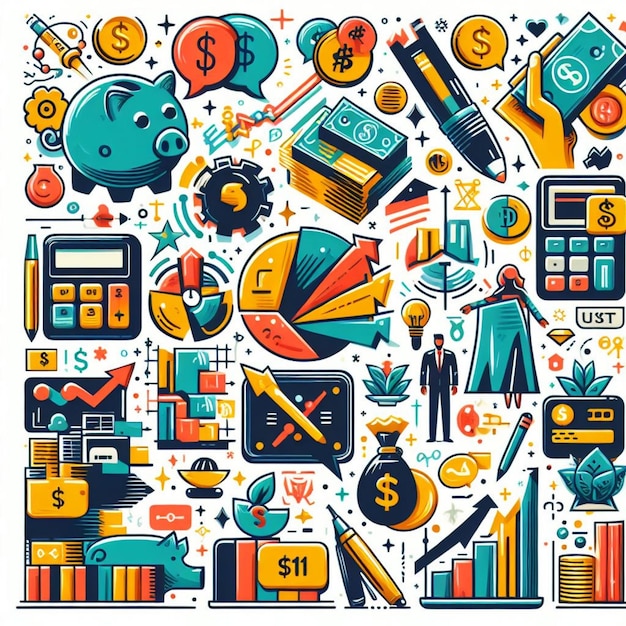 Photo vector illustration of finance and money